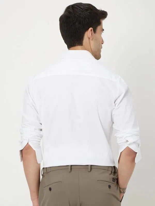 Men’s White Slim Fit Formal & Casual Shirt Full Sleeve Solid Shirt Pack of 1