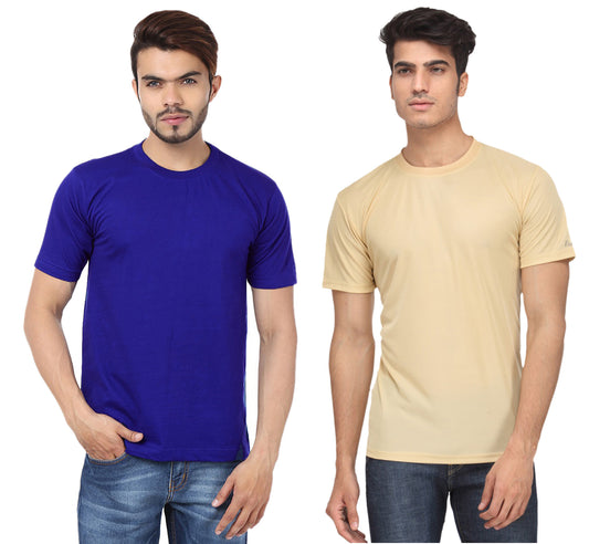 Ketex Round Neck Men's Polyester Blend Dri Fit T-Shirts (Pack of 2)