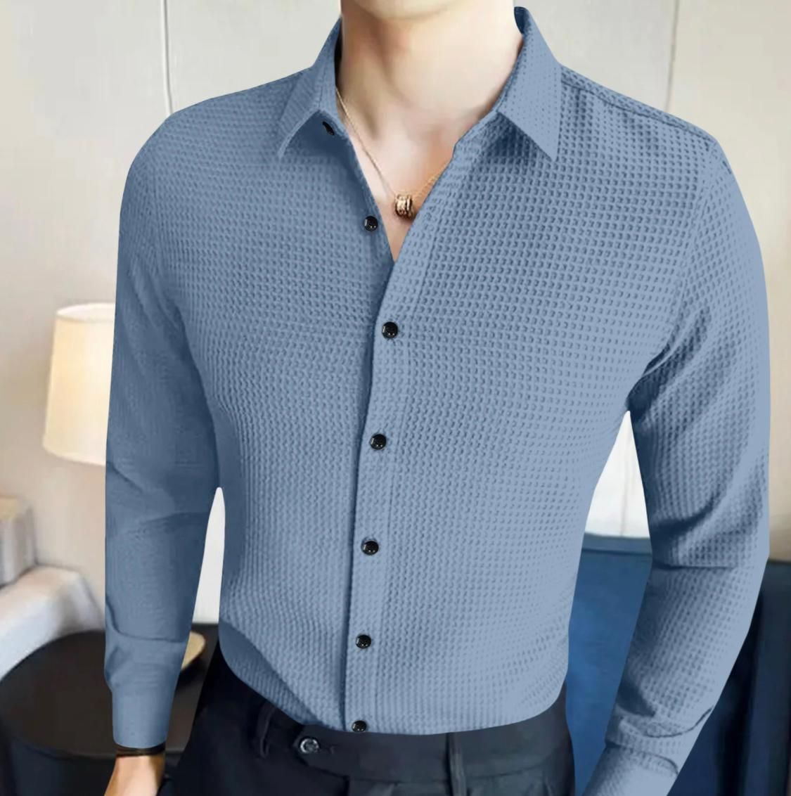 The Executive: Business Waffle Designer Fashion Men's Shirt