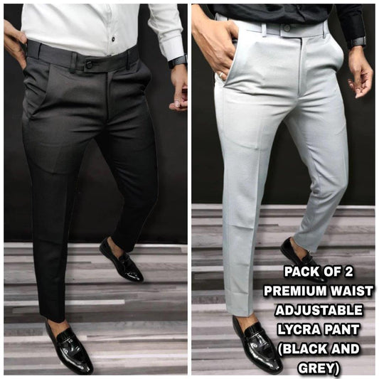 The Flex-Executive: Lycra Blend Slim Fit Formal Trousers