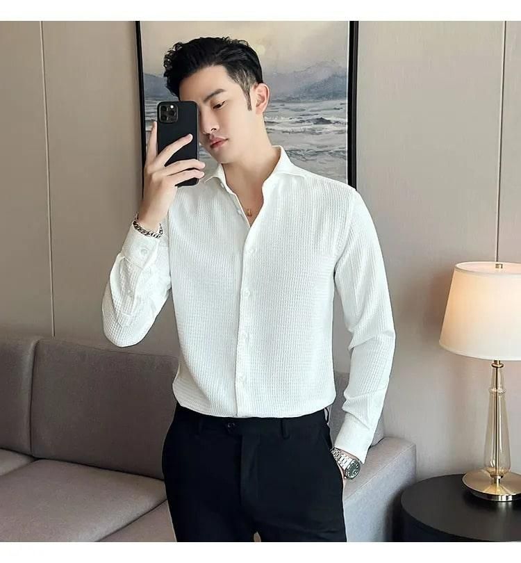 The Executive: Business Waffle Designer Fashion Men's Shirt