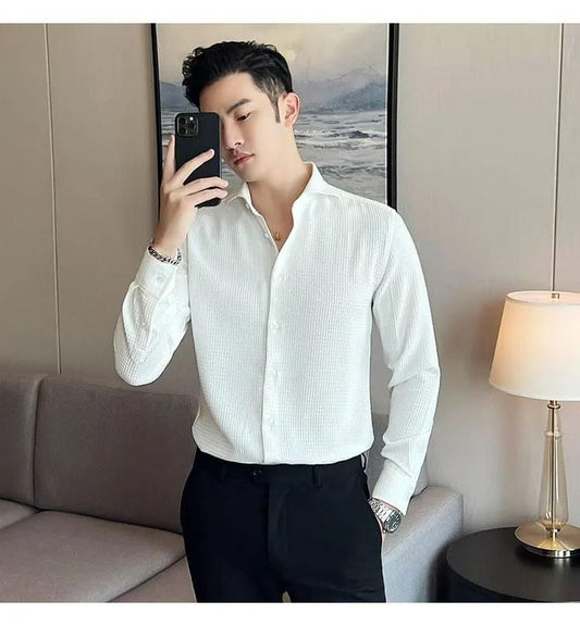 The Executive: Business Waffle Designer Fashion Men's Shirt