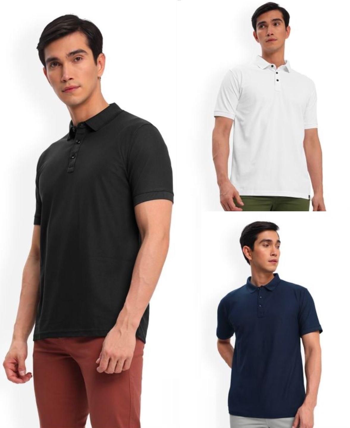 Pack of 3: Poly-Cotton Essential Polo T-Shirts