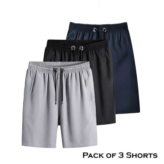 Pack of 3: Men's Essential Cotton-Polyester Shorts